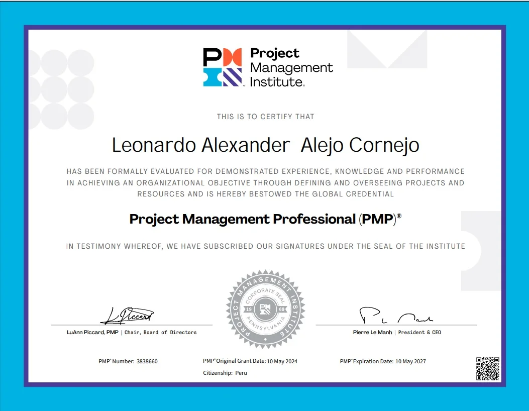 Certificación PMP de Leonardo