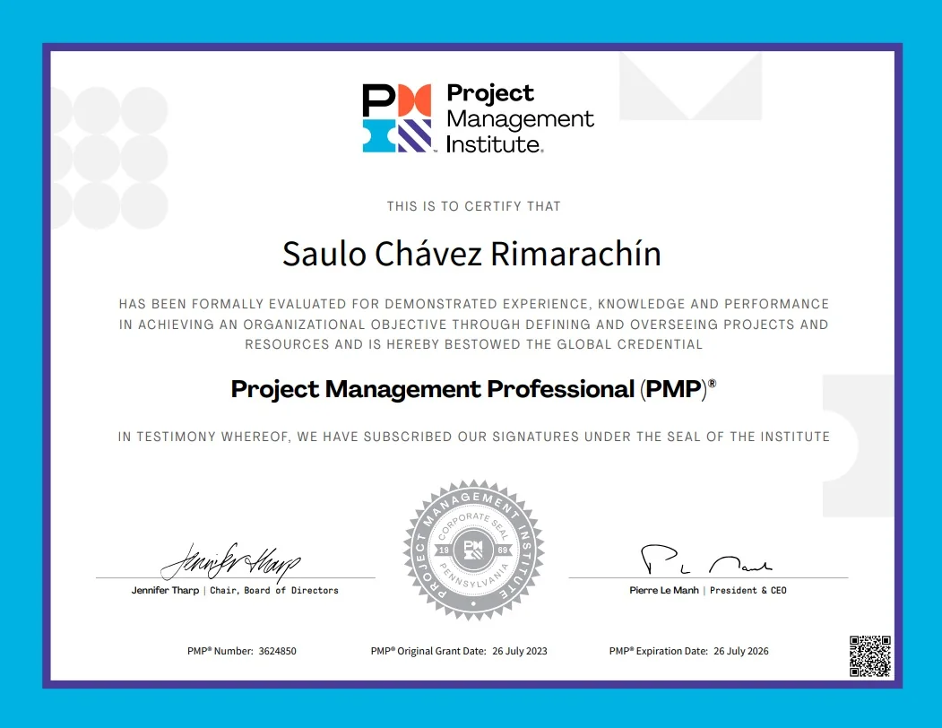 Certificación PMP de Saulo